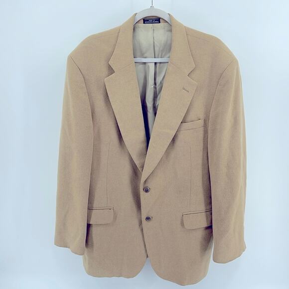 Club Room 100% camel hair two button single vent sport coat blazer sz 44L - Picture 1 of 7